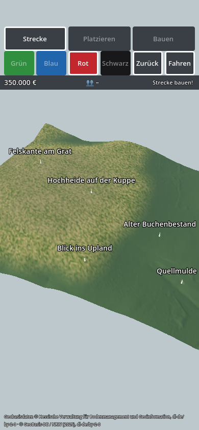 Bergübersicht mit Konturlinien und Geländenamen